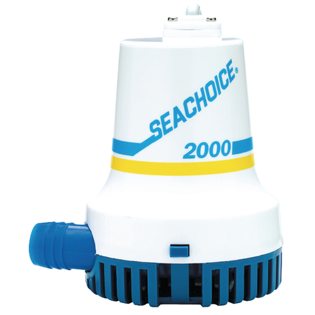 SEACHOICE 12V Bilge Pump, 12.0A, 2000 GPH, 1-1/8" Port 19301